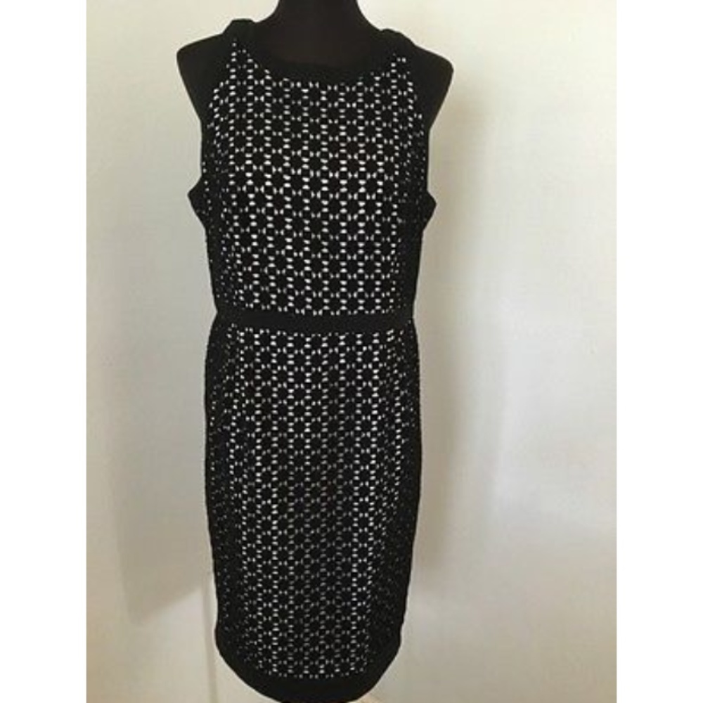 Carmen Marc Valvo Sheath Eyelet Dress Size 16